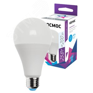 Лампа светодиодная LED 25Вт 220В E27 D65х130 6500К холодный A65 - фото 2