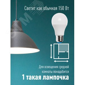 Лампа светодиодная LED 25Вт 220В E27 D65х130 6500К холодный A65 - фото 4