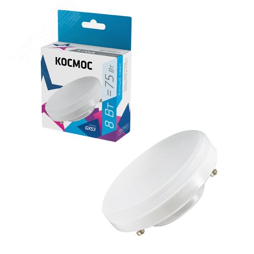 Лампа светодиодная LED 8Вт 220В GX53 4500K белый 640 лм - фото 2