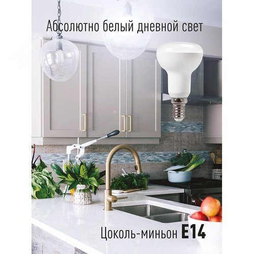 Лампа светодиодная LED 8Вт R50 220В Е14 6500К холодный 650 лм - фото 2