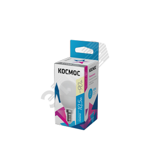 Лампа светодиодная LED 10.5Вт Шар 220В Е14 D45х82 3000К теплый 840 лм - фото 1