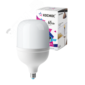 Изображение товара Лампа светодиодная 65Вт 220В E27 6500K дневной 5850 лм (переходник в комплекте на Е40 цоколь) (шт)