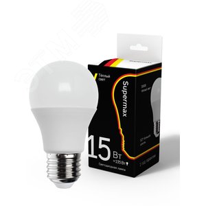 Лампа светодиодная LED 15Вт A60 220В Е27 3000К теплый 1200 лм