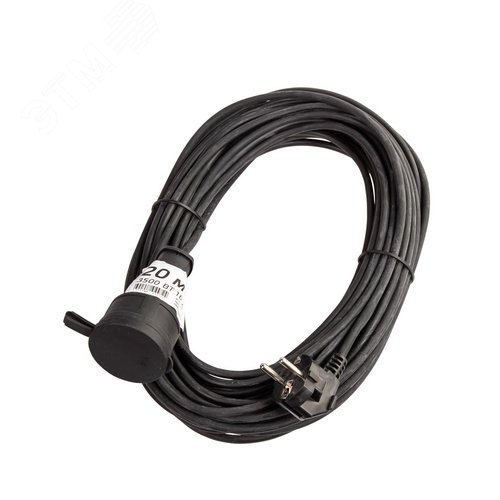 Изображение товара Удлинитель шнур 20м 1 гнездо КГ 2*1.0 мм 10А 220-350В 3500Вт каучук IP44 Россия РС16 (шт)