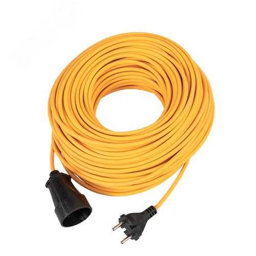 Изображение товара Удлинитель шнур 50м 1 гнездо ПВС 2*0.75 мм 10A 220В 2200Вт Россия УХ10 (шт)