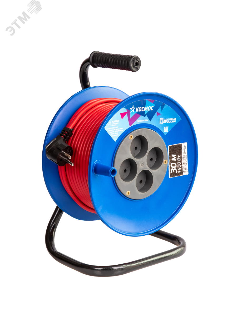 Изображение товара Удлинитель катушка 16А 4 гнезда 30м ПВС без заземления доставка