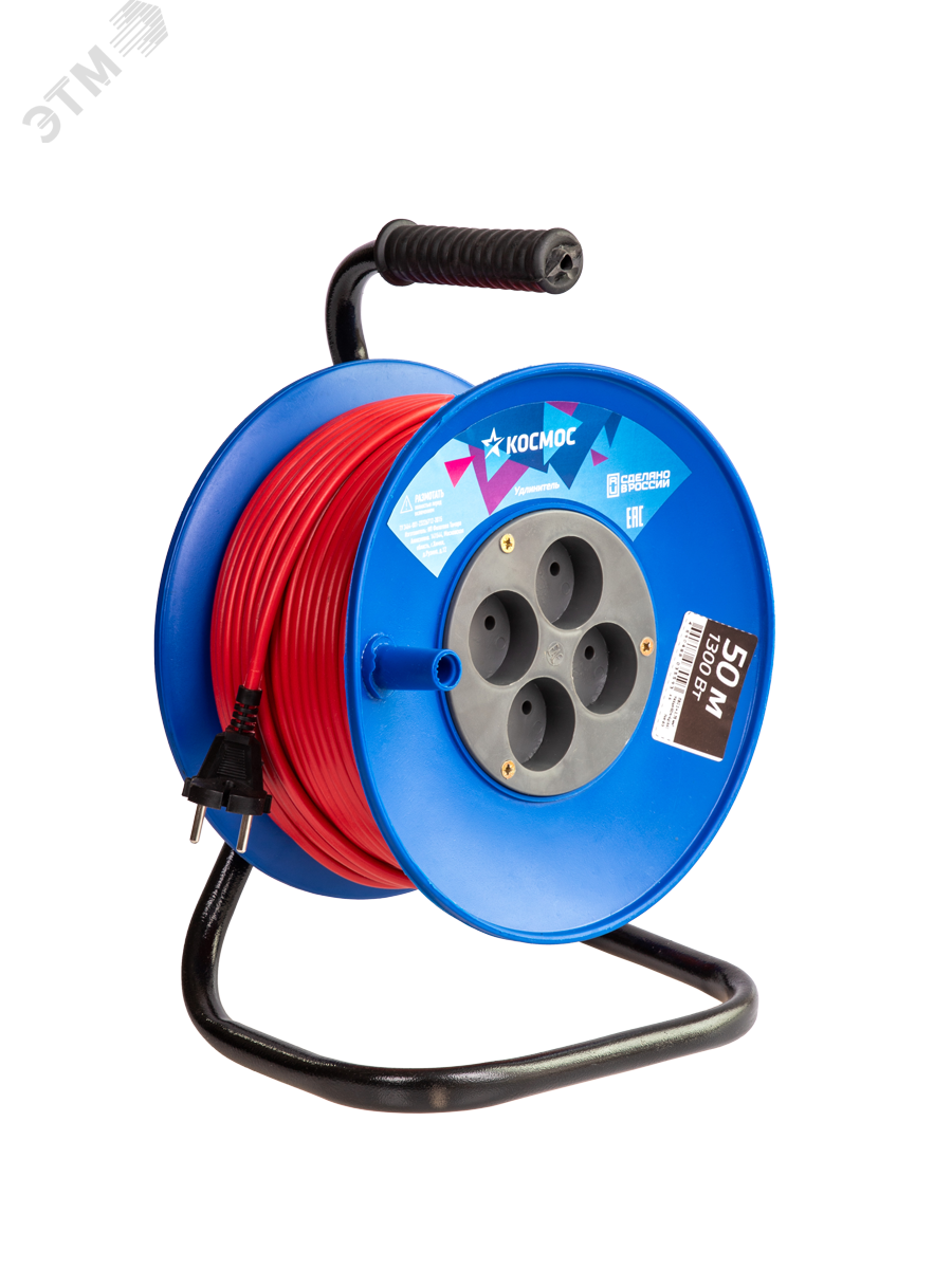 Изображение товара Удлинитель катушка 6А 4 гнезда ПВС 2*0,75 50м