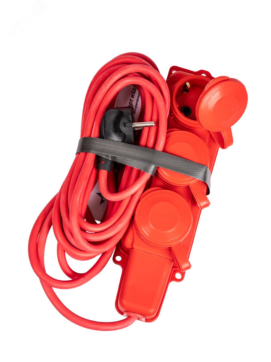 Изображение товара Удлинитель колодка 5м 3 гнезда КГ 3*2.5 мм 16A 250В IP44 Россия