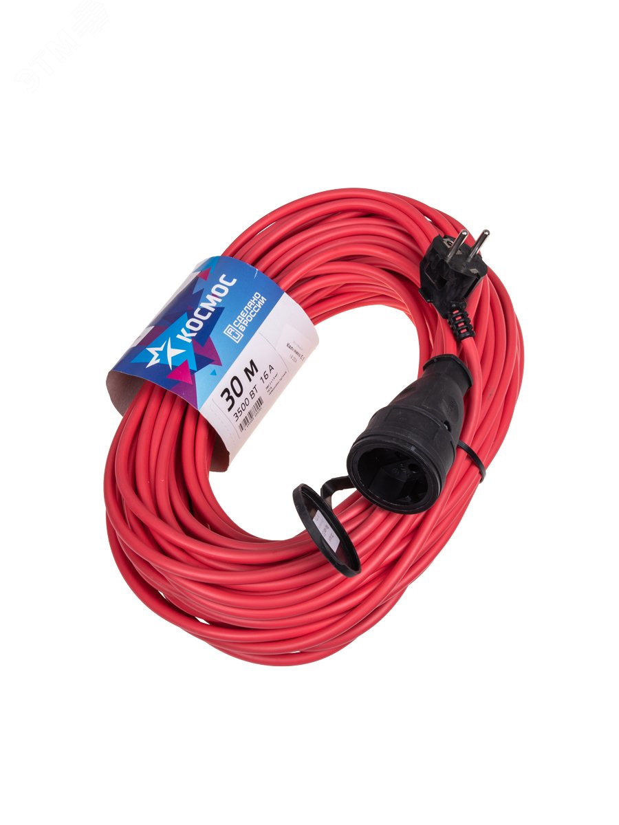 Изображение товара Удлинитель шнур 30м 1 гнездо ПВС 2*1.5 мм 16А 220В 3500Вт УХ16 (шт)
