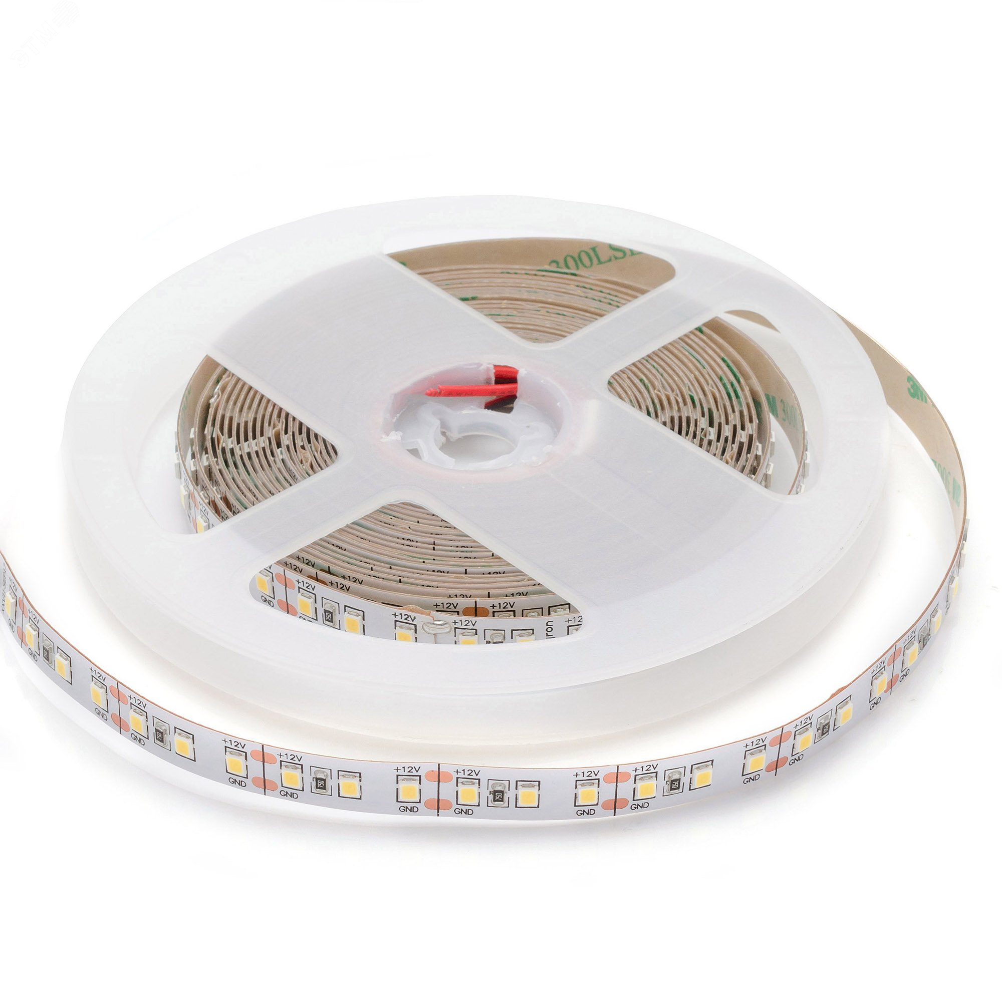 Изображение товара Лента светодиодная 12В 12 Вт/м IP20 3000К smd2835 120LED/м 1300 Лм/м 5м (шт) Изображение товара Лента светодиодная 12В 12 Вт/м IP20 3000К smd2835 120LED/м 1300 Лм/м 5м (шт)