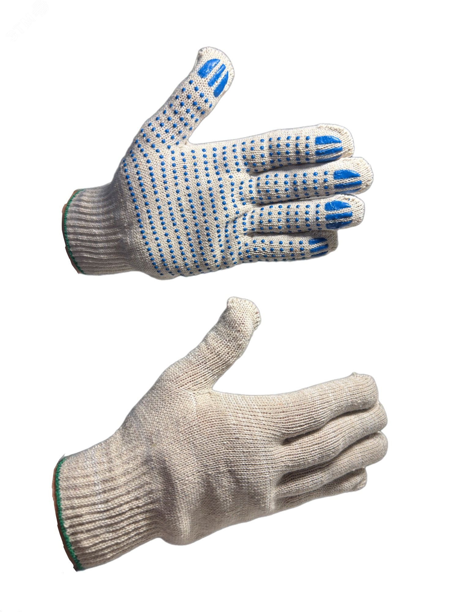 Изображение товара Перчатки трикотажные хб с точечным ПВХ покрытием СТАНДАРТ, 5 нитей, 10 класс (пар)