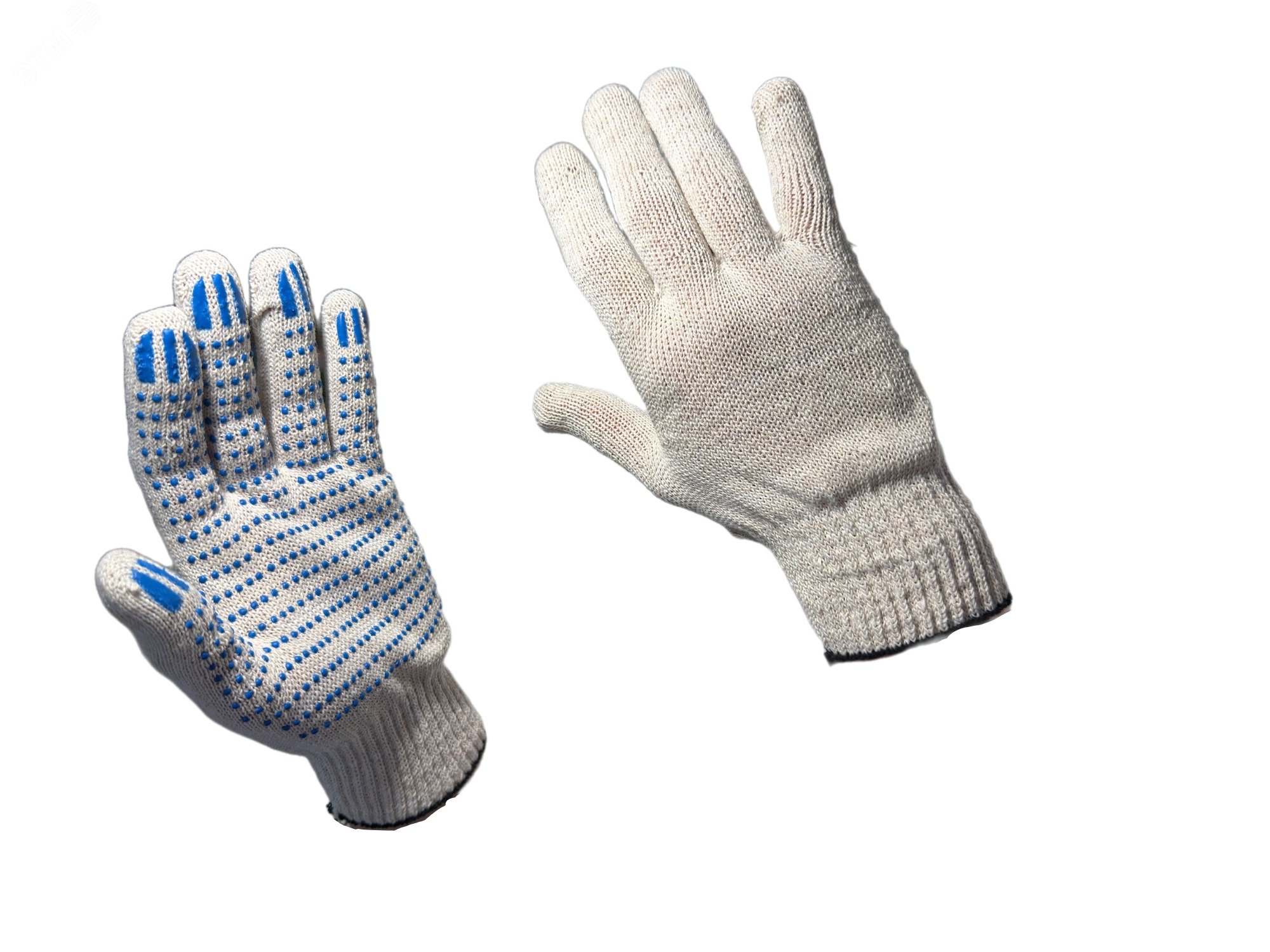 Изображение товара Перчатки трикотажные хб с точечным ПВХ покрытием, 4 нити, 10 класс (пар)