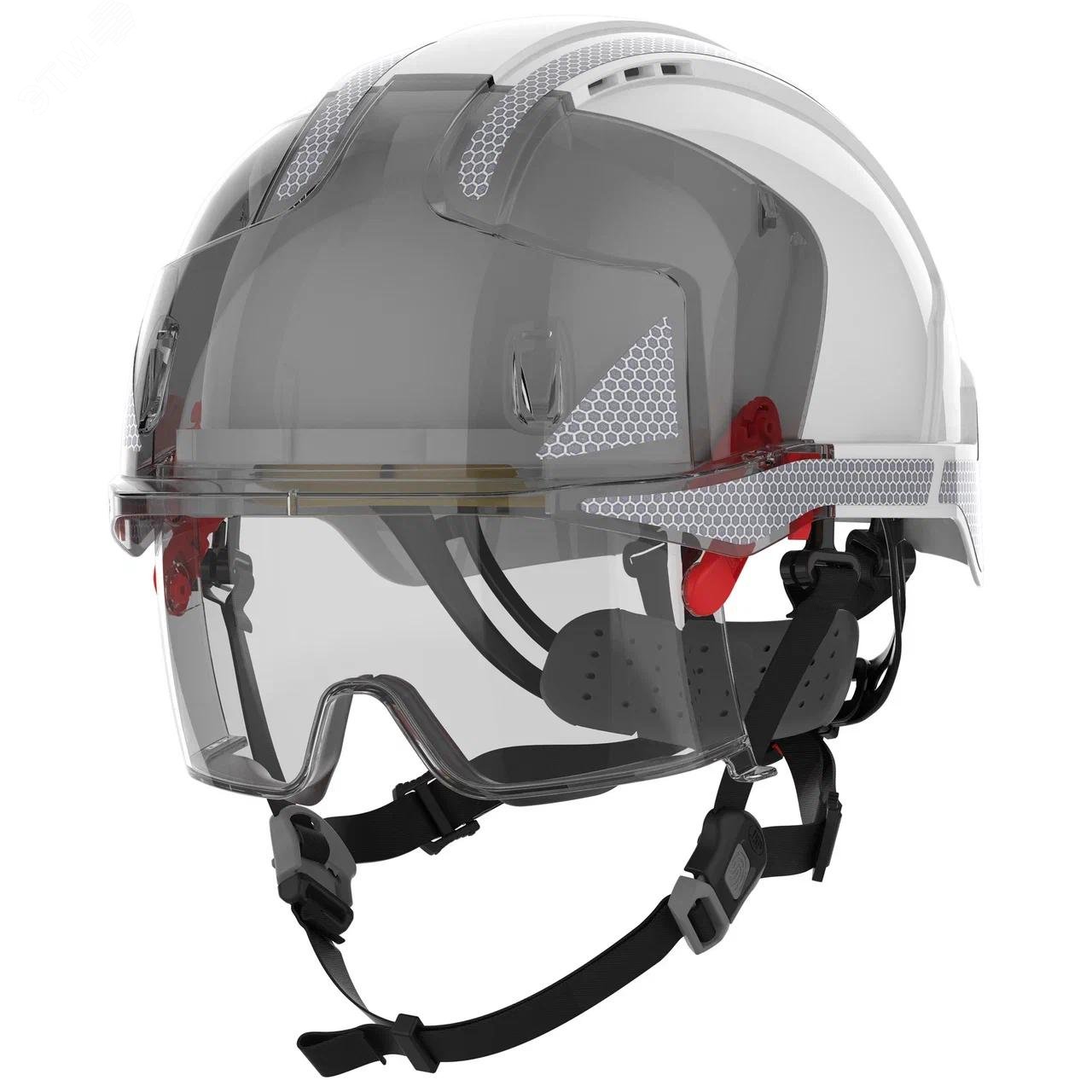 Изображение товара Каска защитная EVO® VISTAlens® с интегрированными очками белая (шт)