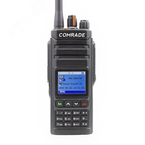 Изображение товара Радиостанция цифро-аналоговая портативная UHF/VHF 136-174/400-470 10Вт 2500 мАч З/У IP-67 (шт)
