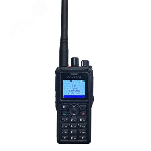 Изображение товара Радиостанция цифро-аналоговая портативная DMR UHF/VHF 136-174/400-470 5Вт 2000 мАч З/У IP-68 (шт)