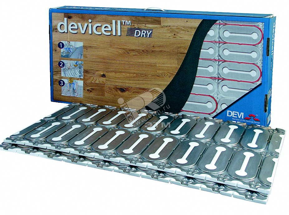 Изображение товара Монтажные пластины с теплоизолятором DEVIcell для сухой установки нагревательного кабеля