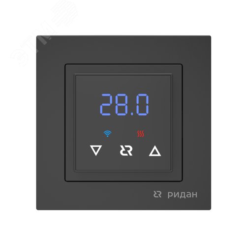 Изображение товара Терморегулятор Ридан Classy c Wi-Fi, с комбинацией датчиков, черный матовый, 16А (шт)