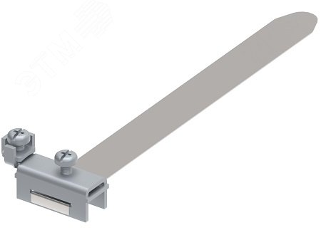 Изображение товара Заземляющая скоба на ленте для трубы Д16-124 из нержавеющей стали