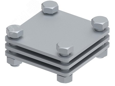 Изображение товара Соединитель с промежуточной пластиной для параллельного и перпендикулярного соединения полосы до 40 мм, горячеоцинкованная сталь (шт)