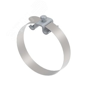 Изображение товара Скоба с хомутом D-100 мм, для крепления методом натяжения круглого проводника на водосток, нержавеющая сталь (шт)