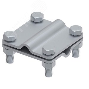 Изображение товара Соединитель крестовой 65х65 для параллельного, крестового и Т-образного соединения прутка диаметром 6-10 мм, без разделительной пластины, монтаж с помощью 4 винтов с шестигранной головкой M8X25 и 4 шестигранных гаек M8, горячеоцинкованная сталь (шт)