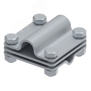 Изображение товара Соединитель крестообразный 65х65 с промежуточной пластиной для Т-образного или крестообразного соединения стержня заземления 16 мм/прутка 6-10 мм/полосы до 40 мм, горячеоцинкованная сталь (шт)