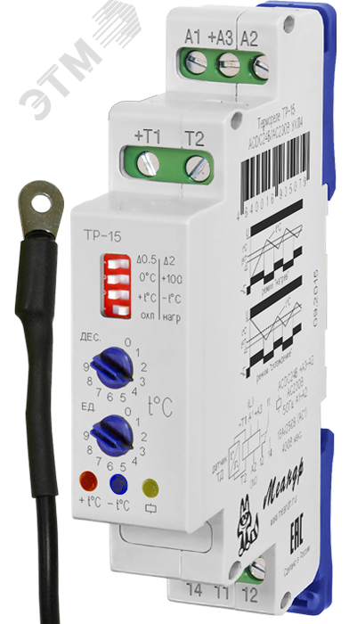 Изображение товара Реле ТР-15 DC12В УХЛ2 с ТД-2, надежное электромеханическое управление