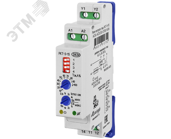 Изображение товара Реле контроля тока РКТ-3-15 AC5А ACDC24В УХЛ4 для автоматизации и защиты