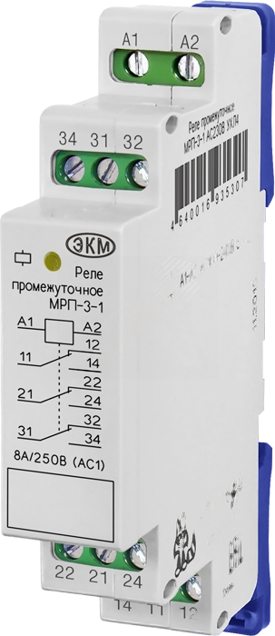 Реле промежуточное МРП-3-1 ACDC12В УХЛ2