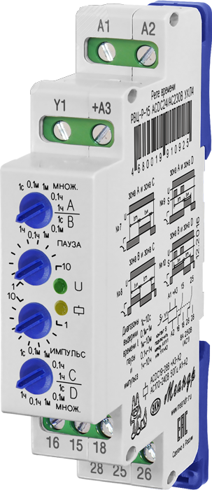 Реле времени РВЦ-Р-15 ACDC24В/AC230В УХЛ2
