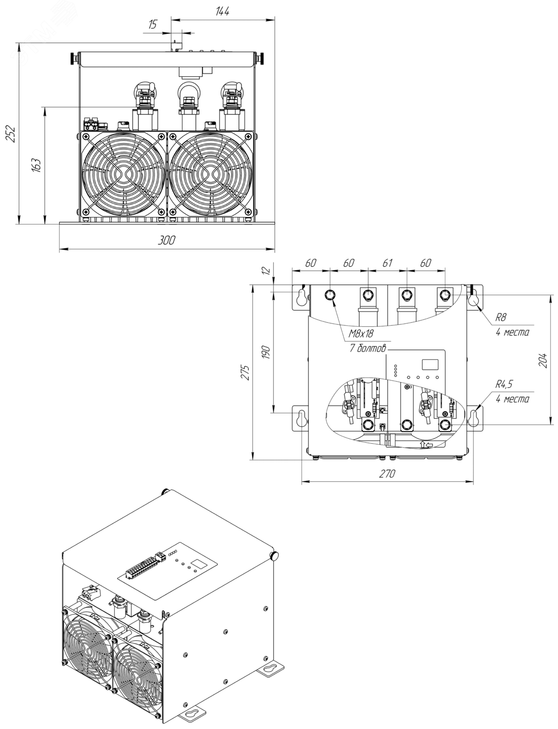 Изображение товара Тиристорный регулятор мощности ТРМ-2М-230-RS485 Россия Меандр