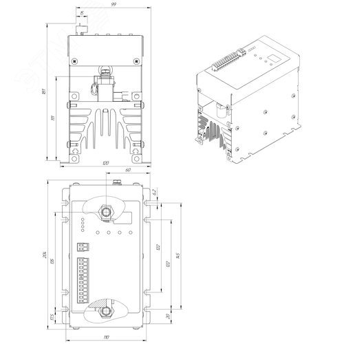Изображение товара Регулятор мощности тиристорный ТРМ-1М-60-RS485 (шт)
