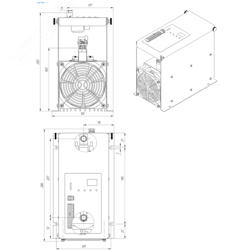 Изображение товара Регулятор мощности тиристорный ТРМ-1М-125-RS485 (шт)