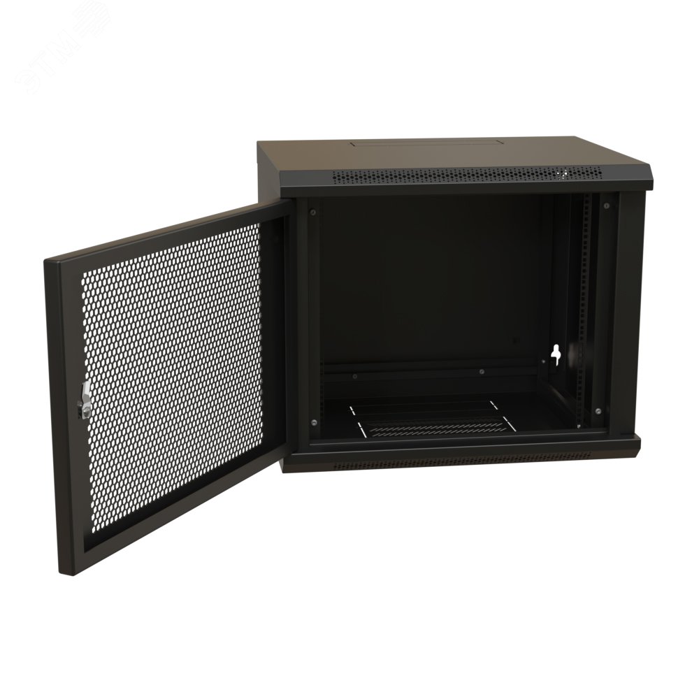 Шкаф настенный 19-дюймовый 19'' 12U 650x600х600мм металлическая передняя дверь с замком черный RAL 9004 WRline'' WR-TW-1266-SR-RAL9004 WRLine - превью 7