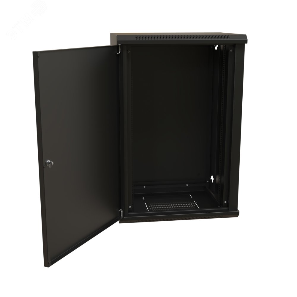 Шкаф настенный 19-дюймовый 19'' 22U 1086x600х450мм металлическая передняя дверь с замком черный RAL 9004 WRline'' WR-TW-2245-SR-RAL9004 WRLine - превью 3