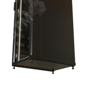 Шкаф напольный 19-дюймовый 22U 1166x600х600 мм ВхШхГ перед. стекл дверь с перфорированными бок. зад. дверь сплошная черный