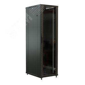 Шкаф напольный 19-дюймовый 22U 1166x600х800 мм ВхШхГ перед. стекл дверь с перфорированными бок. зад. дверь сплошная черный WR-TT-2268-AS-RAL9004 WRLine - 6