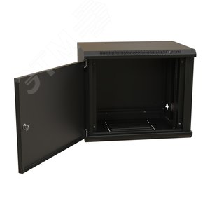 Шкаф настенный 19-дюймовый 19'' 15U 775x600х450мм металлическая передняя дверь с замком черный RAL 9004 Wrline WR-TW-1545-SR-RAL9004 WRLine - 3
