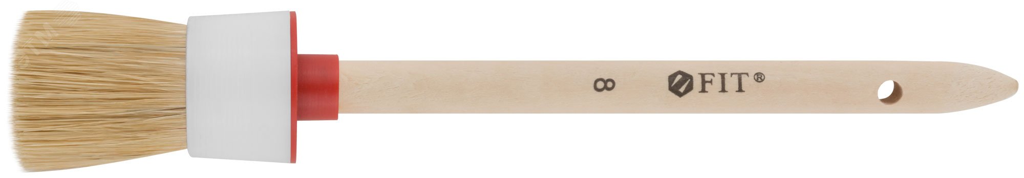 Изображение товара Кисть круглая натуральная светлая щетина №8 35 мм FIT