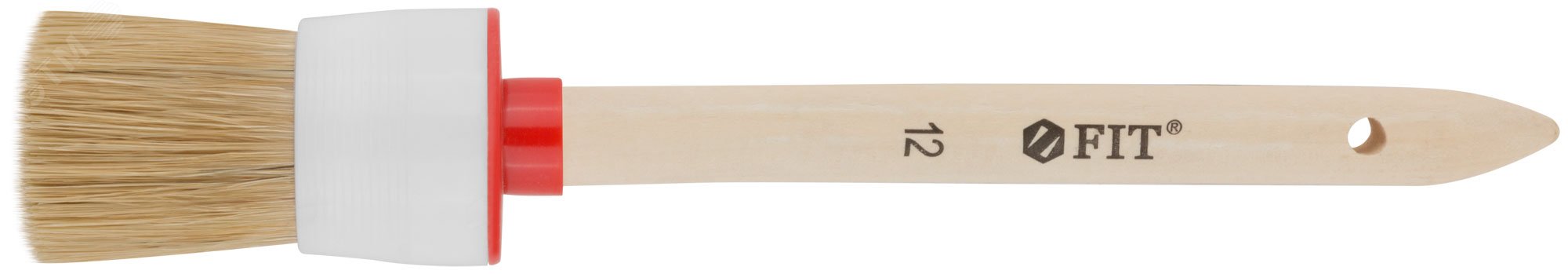 Изображение товара Круглая кисть FIT IT натуральная щетина №12 45 мм для лакокрасочных работ