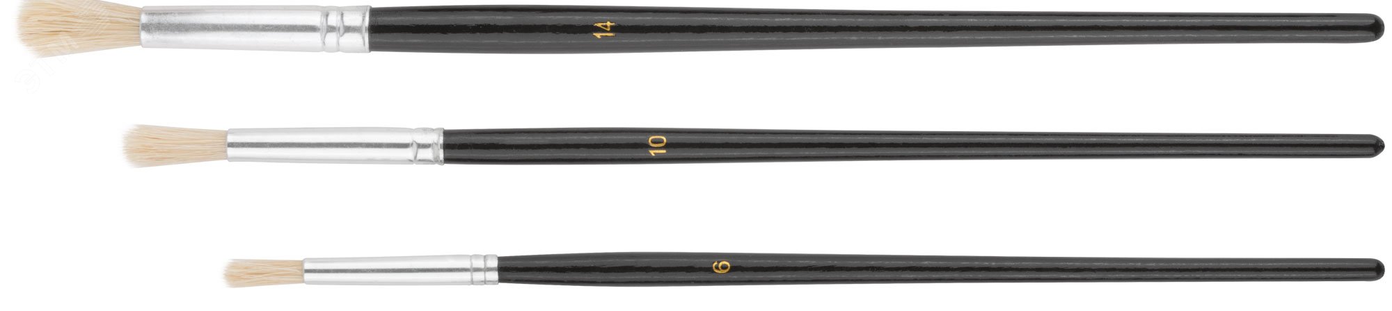 Изображение товара Набор художественных круглых кистей с натуральной щетиной 3шт FIT