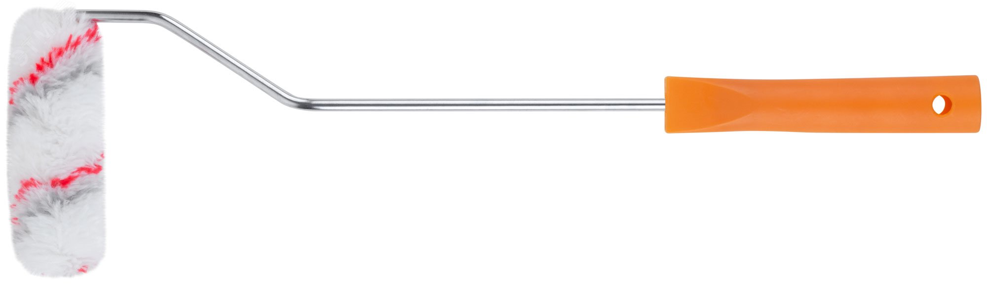 Изображение товара Валик полиакриловый ''мини'' Профи, белый с серыми и красными полосами, диаметр 15/35 мм, ворс 10 мм, дл.ручки 400 мм, 100 мм (шт)