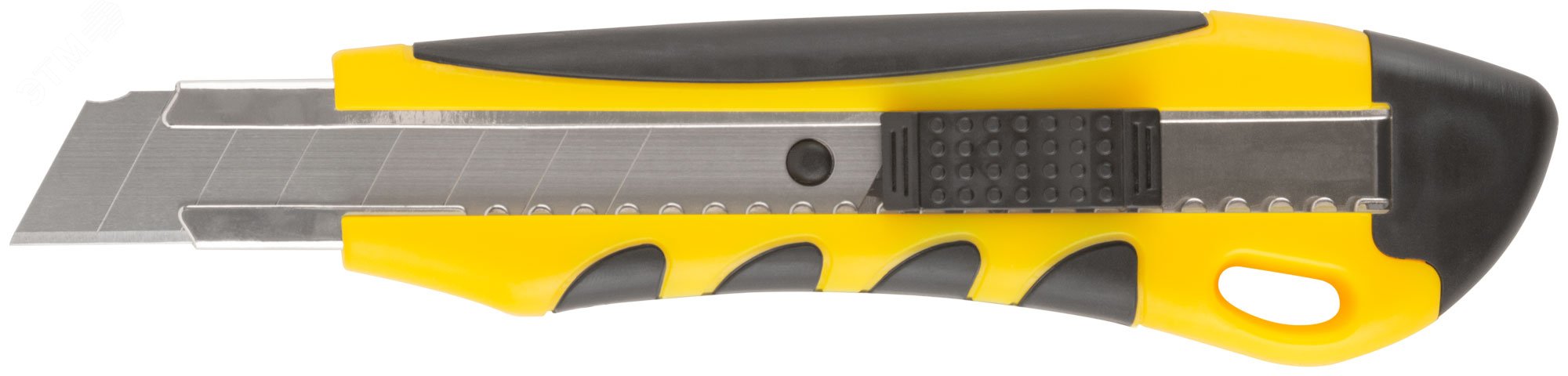 Изображение товара Нож технический 18 мм усиленный прорезиненный сегментированный из инструментальной стали