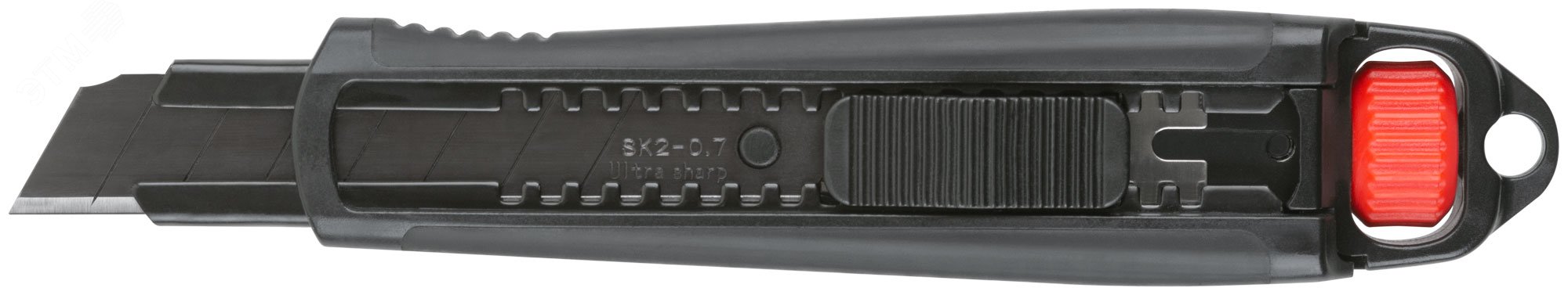 Изображение товара Технический нож усиленный 18 мм с прорезиненной рукояткой и лазерной заточкой