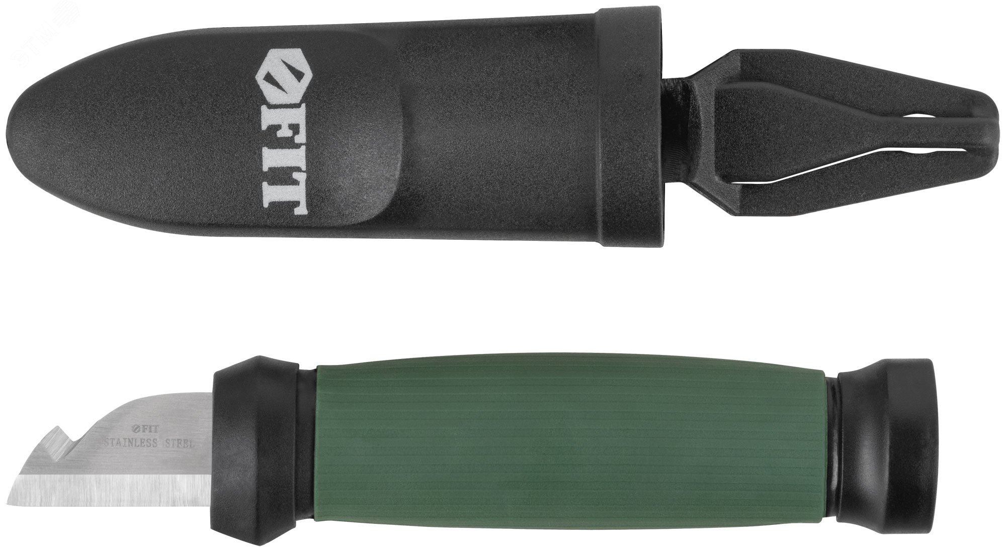 Изображение товара Нож электрика из нержавеющей стали с двухсторонней заточкой, 185 мм, FIT