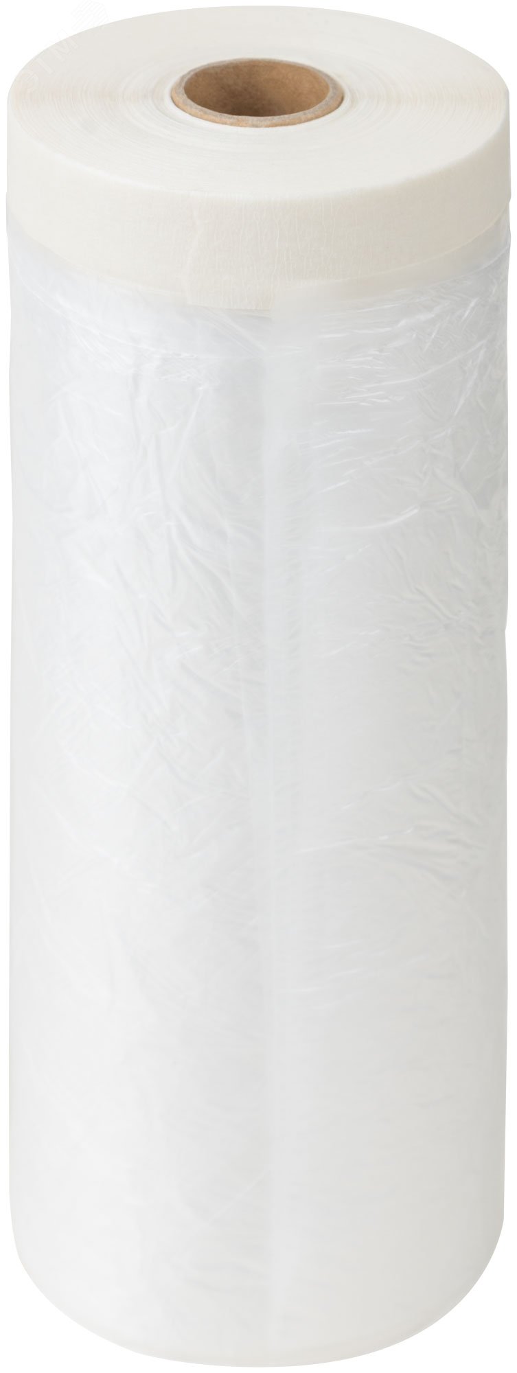 Изображение товара Пленка укрывная с клейкой лентой 10мкм 2700 мм х 15 м прозрачная для строительных работ