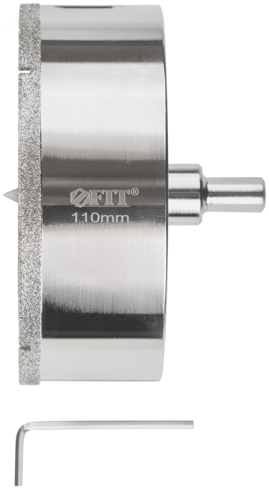 Изображение товара Коронка кольцевая по керамограниту, камню и кафелю алмазная с центровочным сверлом 110х70 мм (шт)