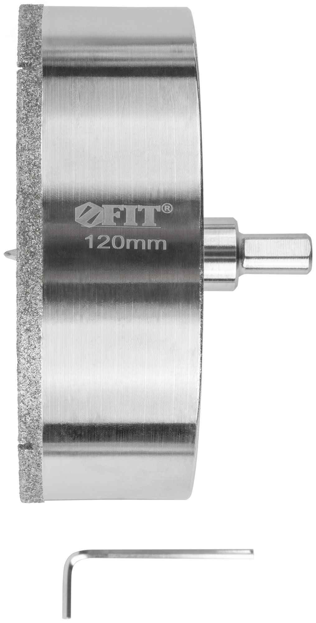 Изображение товара Коронка кольцевая по керамограниту, камню и кафелю алмазная с центровочным сверлом 120х70 мм (шт)