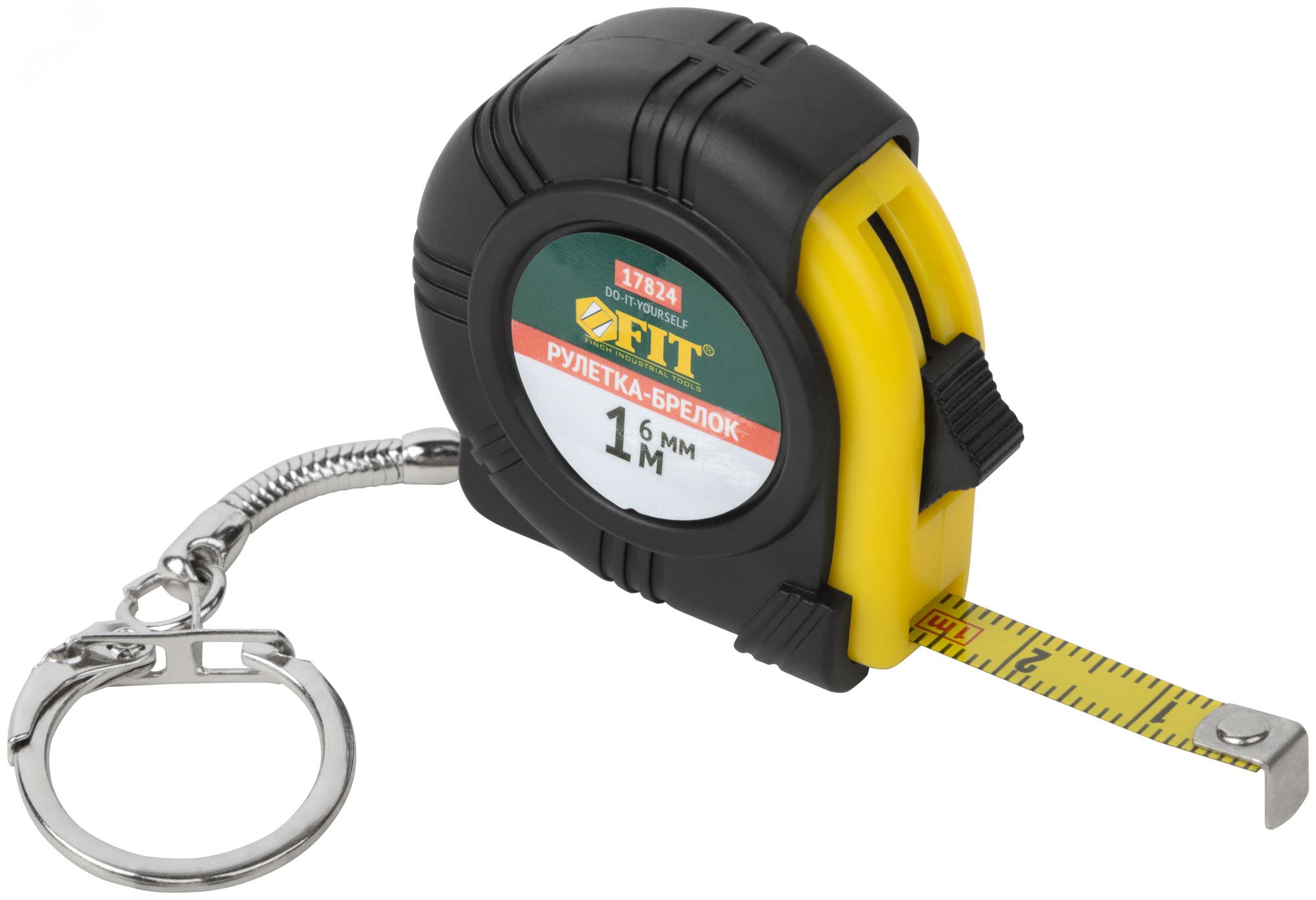 Изображение товара Компактная рулетка-брелок FIT DIY 1 м с прорезиненным корпусом