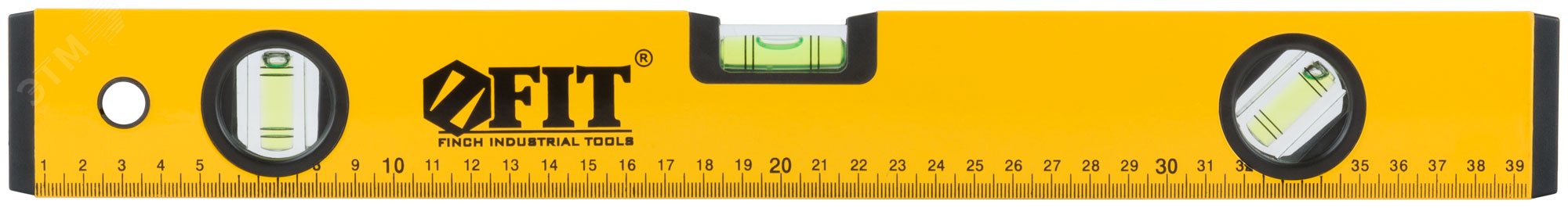 Изображение товара Строительный уровень 3 глазка желтый корпус FIT - точность и надежность